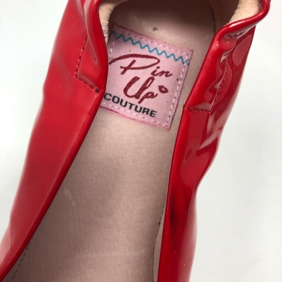 𝅺pin up couture red Pointed Toe Ballet Flats size 8 - Picture 5 of 6